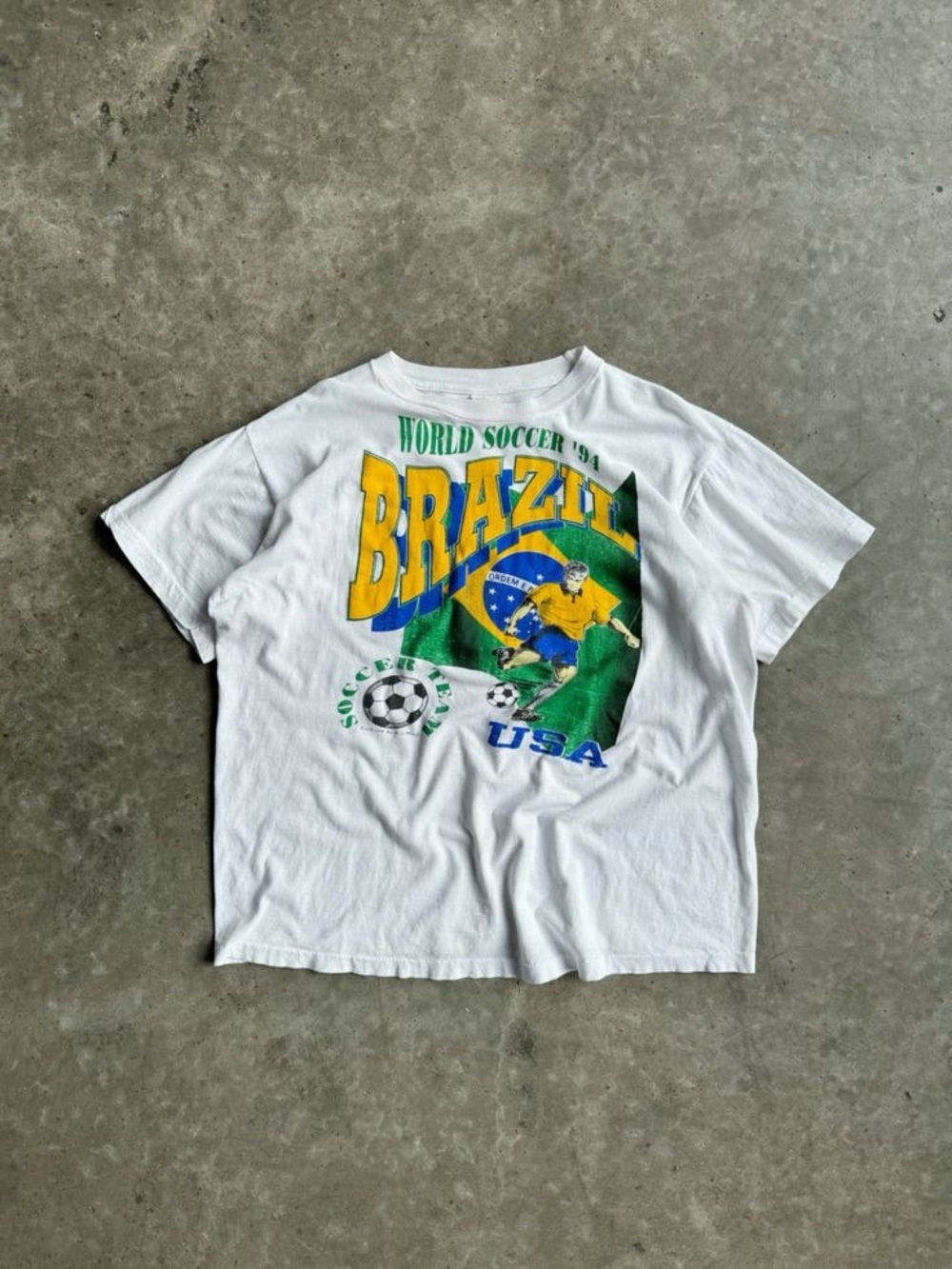 Brazil World Soccer Graphic Tee - White